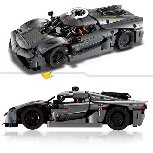 Lego technic 42173 koenigsegg jesko absolut grijze hypercar