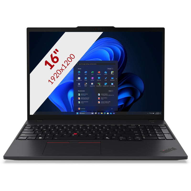 Load image into Gallery viewer, Lenovo thinkpad t16 gen 4 (21qe005bmh) 16 laptop (zwart | core ultra 5 225u | intel graphics | 16 gb | 512 gb ssd)
