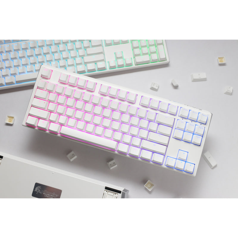 Load image into Gallery viewer, Ducky one 3 classic pure white tkl, toetsenbord (wit, us lay-out, cherry mx silent red, rgb led, double-shot pbt, hot-swappable, quack mechanics, 80%)

