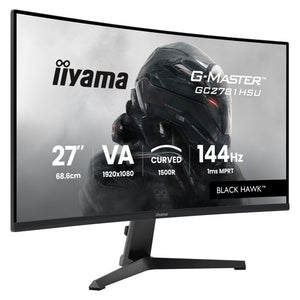 Iiyama g-master black hawk g2471hs-b1 27 curved gaming monitor (zwart, 1x displayport, 1x hdmi, 2x usb-a, 144 hz)