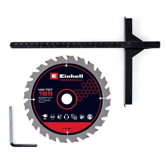 Einhell professional accu handcirkelzaag tp-cs 18 165 li bl - solo (rood zwart, power x-change, accu en oplader niet inbegrepen)