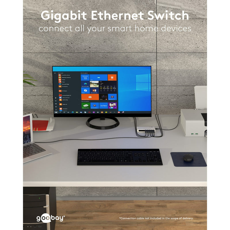 Load image into Gallery viewer, Goobay 8-poort gigabit ethernet switch (wit)
