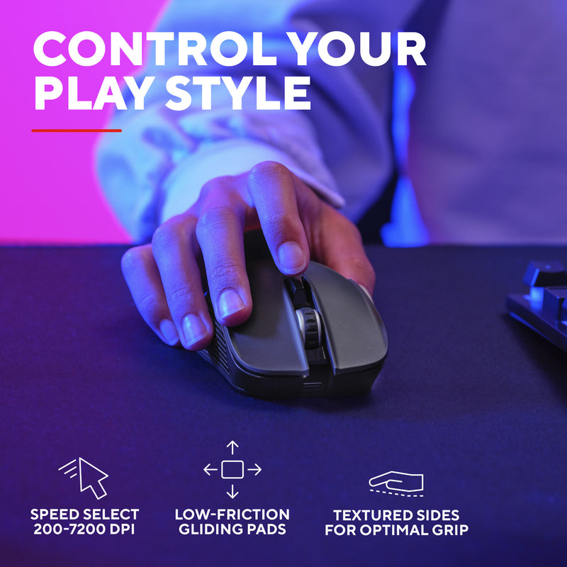 Load image into Gallery viewer, Trust gxt 931 ybar draadloze gamingmuis (zwart, 200 - 7.200 dpi, 2.4ghz bluetooth usb)
