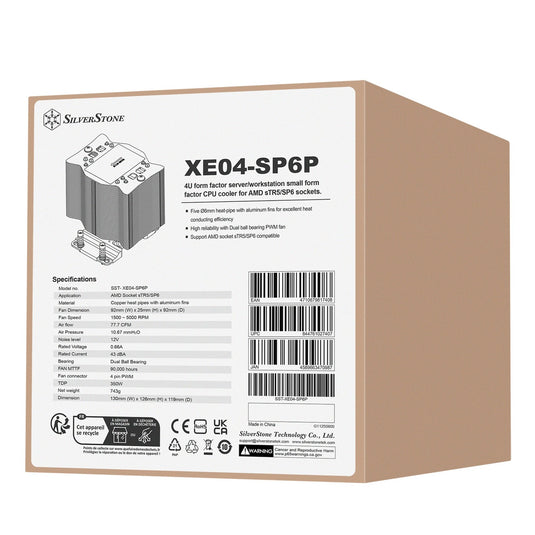 Silverstone sst-xe04-sp6p cpu-koeler (4-pins pwm fan-connector)