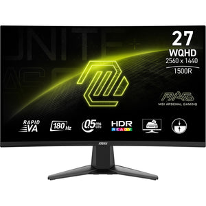 Msi mag 27cq6f 27 curved gaming monitor (zwart, 1x displayport, 2x hdmi, 180 hz)