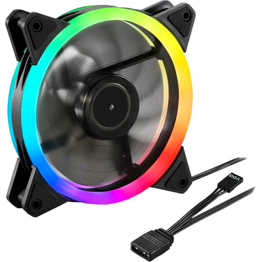 Sharkoon shark blades rgb case fan (zwart, 120 x 120 x 25 mm)