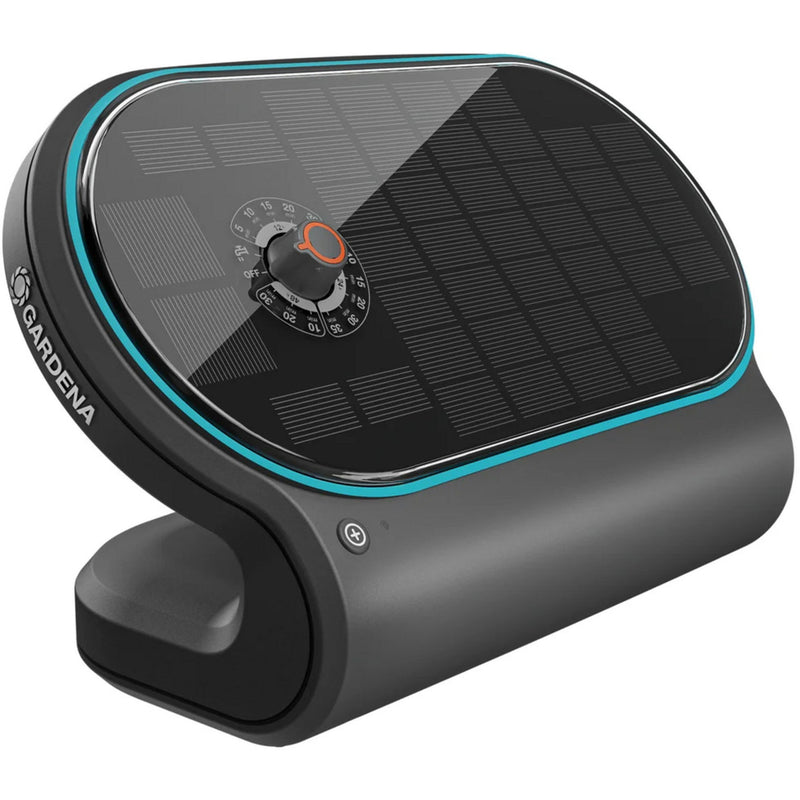 Load image into Gallery viewer, Gardena aquabloom set l voor bewatering op zonne-energie besproeiingscomputer (grijs turquoise, automatisch besproeiingssysteem, accu inbegrepen)

