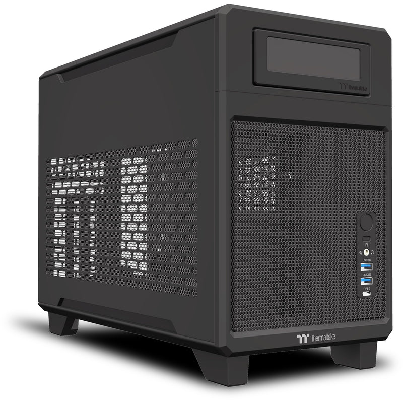Load image into Gallery viewer, Thermaltake tr100 mini tower behuizing (zwart | 2x usb-a | 1x usb-c)
