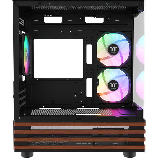 Thermaltake view 170 ws argb mini tower behuizing (zwart houtkleur | 2x usb-a | rgb | window)