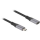 Delock usb-c verlengkabel 40 gbps, pd 3.1, 240 w, 2 meter (zwart grijs)