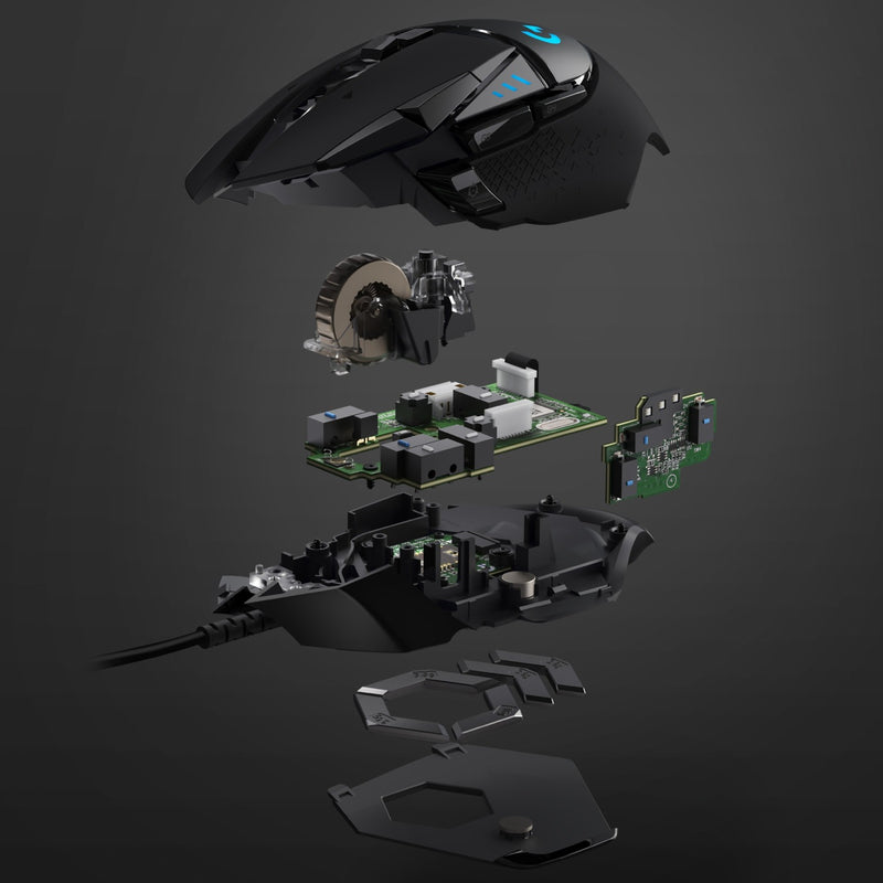 Load image into Gallery viewer, Logitech g502 hero high performance gaming mouse (zwart, 100 - 25.600 dpi, rgb leds)
