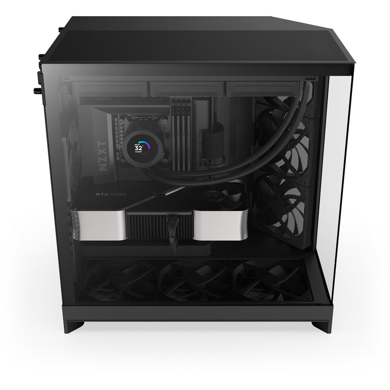 Load image into Gallery viewer, Nzxt h9 flow midi tower behuizing (zwart (mat) | 2x usb-a | 1x usb-c | tempered glass)
