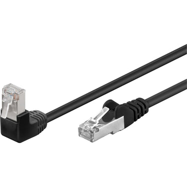 Goobay patchkabel cat 5e 90° f utp 0,5m (zwart)