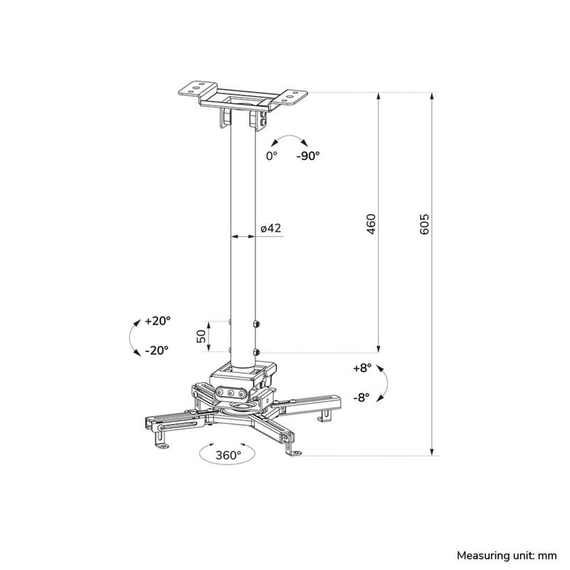 Load image into Gallery viewer, Neomounts cl25-540wh1 beamer plafondbeugel plafondhouder (wit)
