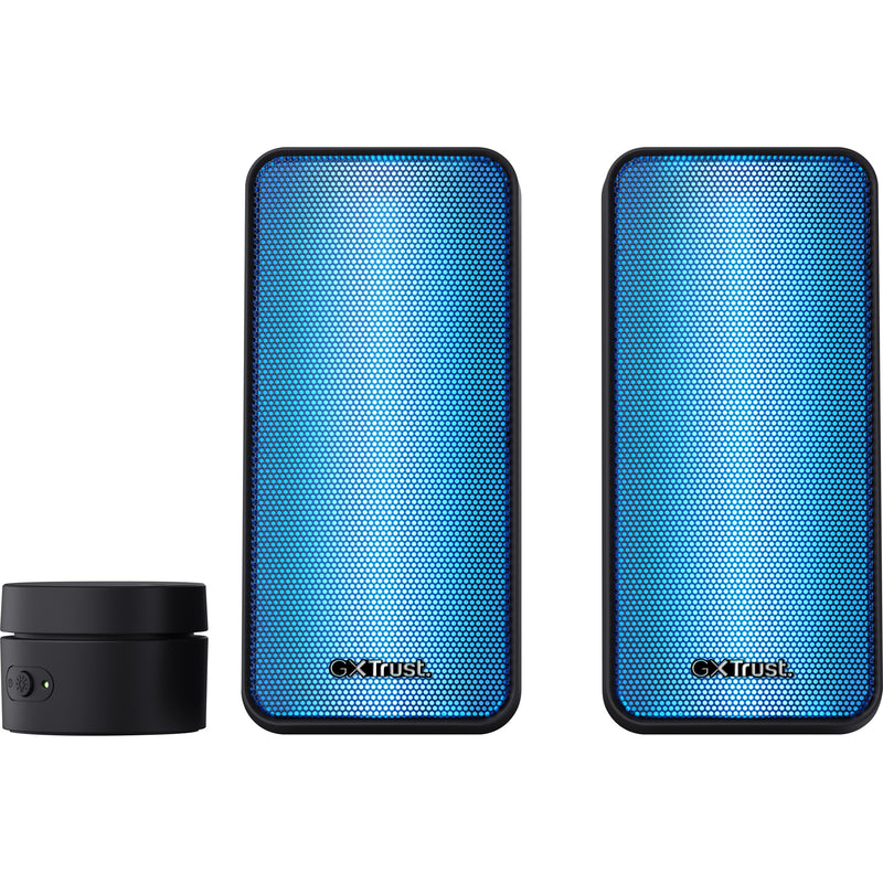 Load image into Gallery viewer, Trust gxt 611 wezz illuminated 2.0 rgb speaker set pc-luidspreker (zwart, rgb leds)

