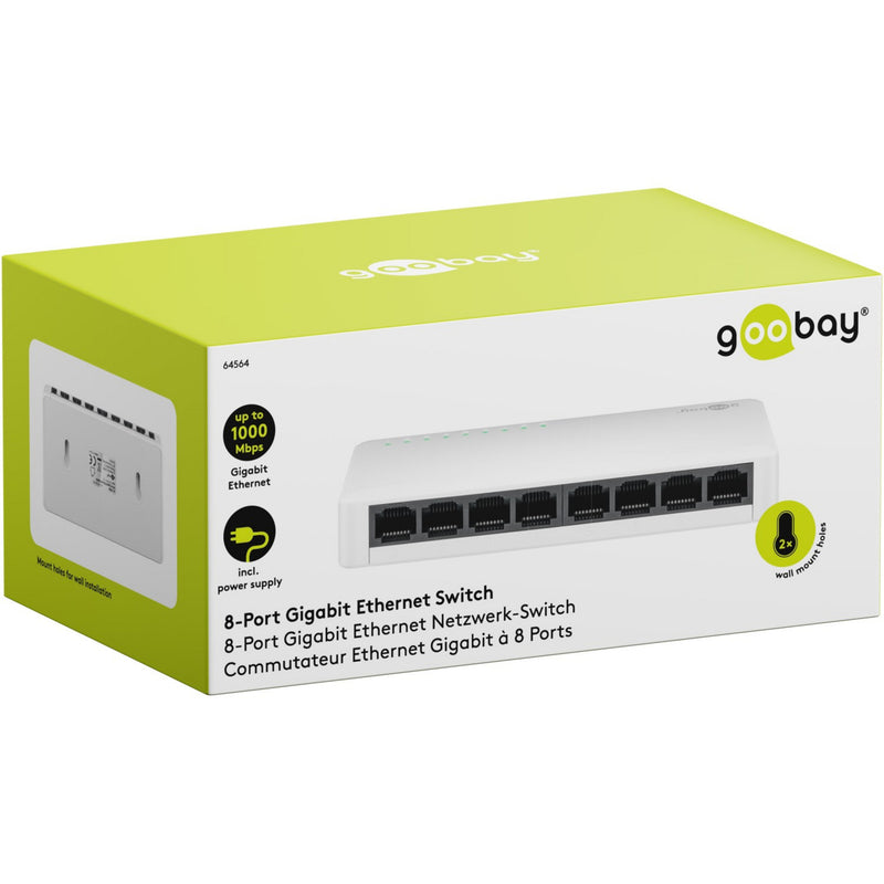 Load image into Gallery viewer, Goobay 8-poort gigabit ethernet switch (wit)

