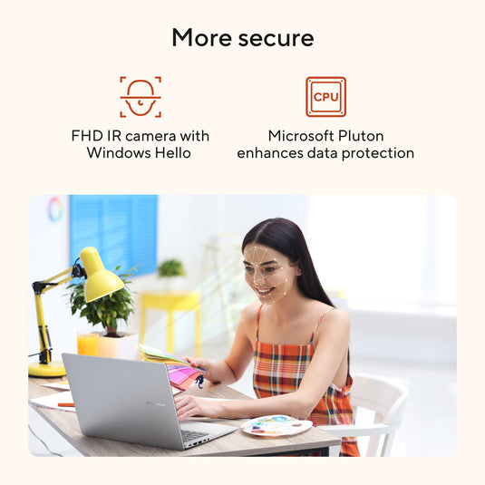 Asus vivobook 14 m1407ga-ly012w 14 copilot+ laptop (zilver | ryzen 7 445 | radeon 840m | 16 gb | 512 gd ssd)