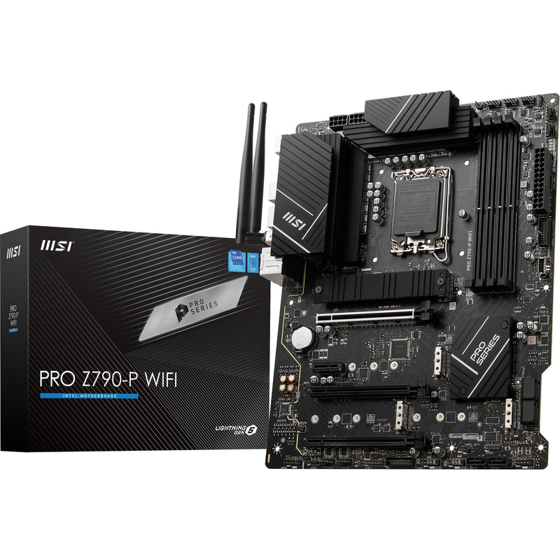 Load image into Gallery viewer, Msi pro z790-p wifi socket 1700 moederbord (zwart, raid, 2.5 gb-lan, wi-fi 6e, bt, sound, atx)
