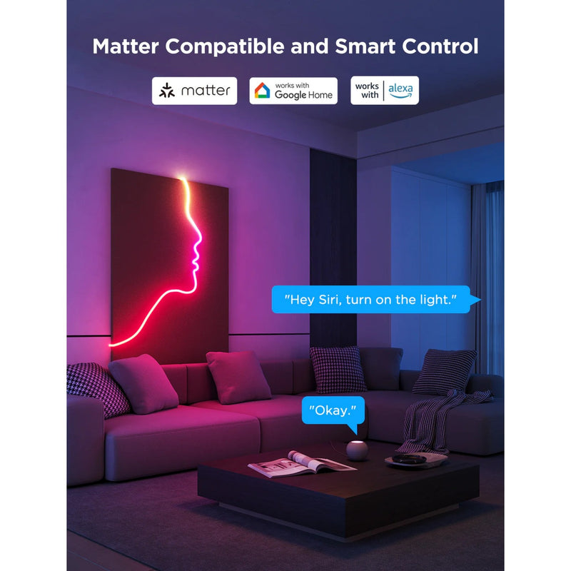 Load image into Gallery viewer, Govee slimme witte neon ledstrip 4m matter rgbic - extra flexibel
