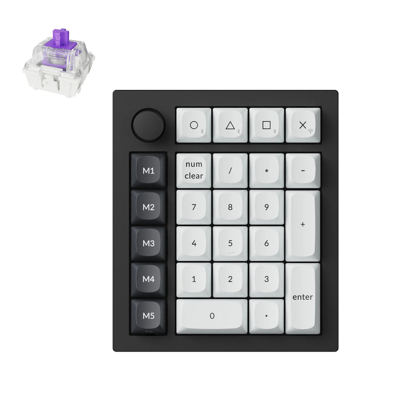 Load image into Gallery viewer, Keychron q0 he qmk wireless custom number pad rgb mechanisch numpad (zwart, us lay-out (qwerty), gateron double-rail magnetic nebula, hot-swap, rgb, double-shot pbt keycaps)
