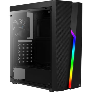 Aerocool bolt midi tower behuizing (zwart | 3x usb-a | rgb | window)