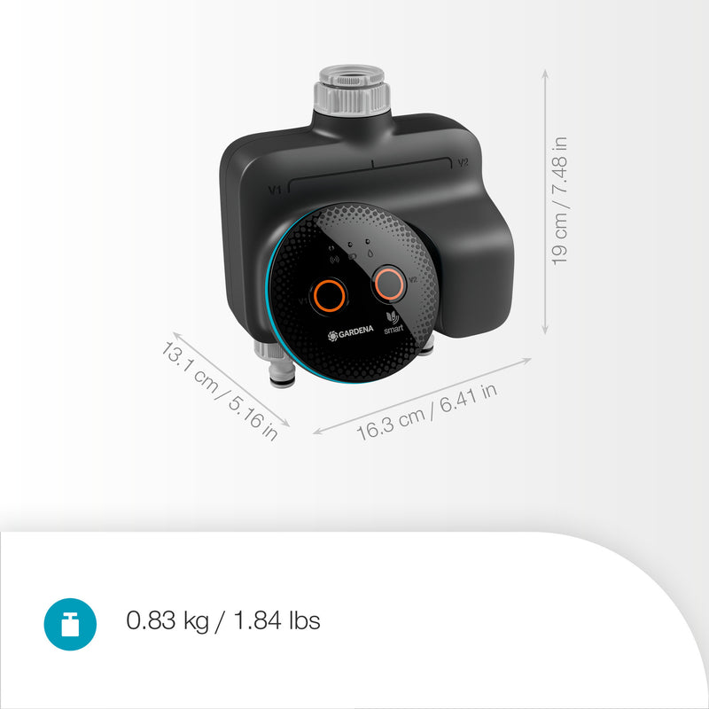 Load image into Gallery viewer, Gardena smart dual water control besproeiingscomputer (grijs turquoise, 19034-20)
