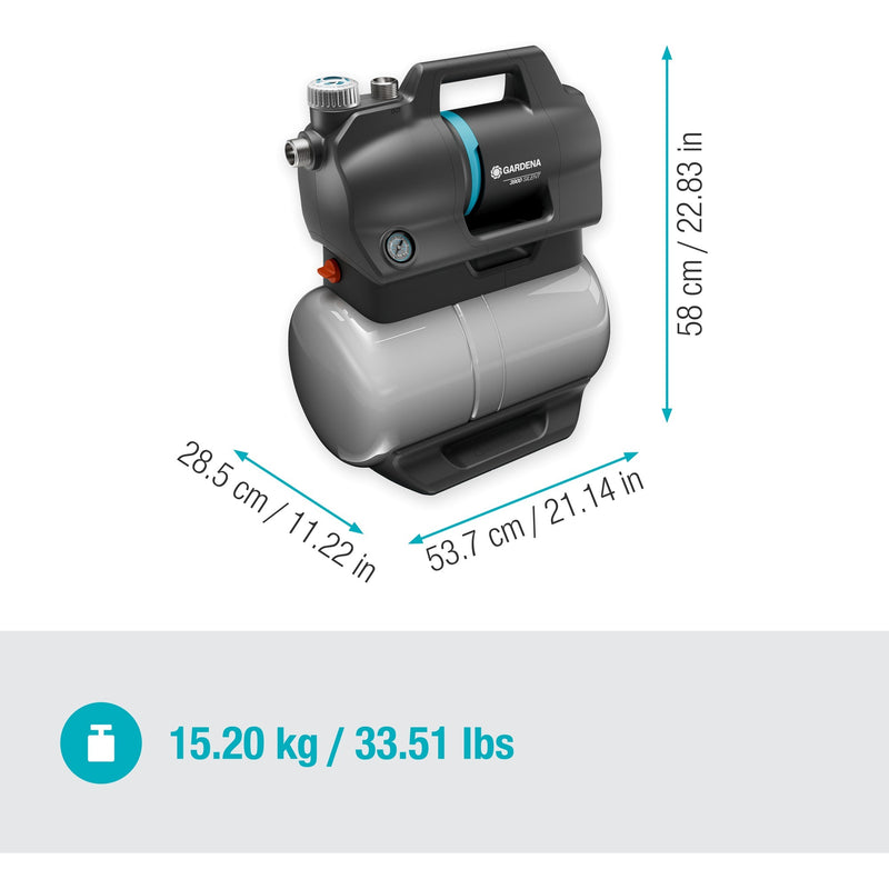 Load image into Gallery viewer, Gardena hydrofoorpomp 3900 silent (grijs turquoise, 09066-20, 650 w, 4,3 bar)

