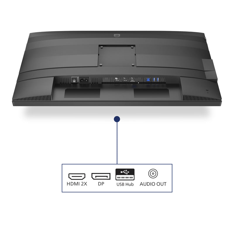 Load image into Gallery viewer, Philips 24b2g5200 23.8 monitor (zilver zwart, vga, hdmi, displayport, usb, audio, 100 hz)
