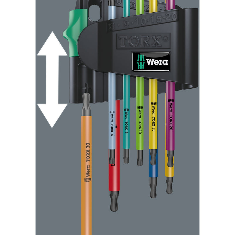 Load image into Gallery viewer, Wera inbussleutelset torx 967 9 tx bo multicolour 1 sb (9-delig, torx t8 tot t40)
