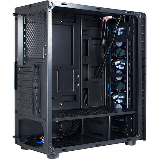 Inter-tech cxc2 midi tower behuizing (zwart | 3x usb-a | window)
