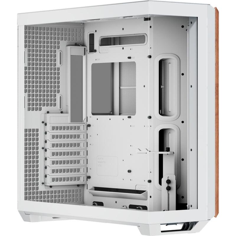 Load image into Gallery viewer, Apnx v1-w-wt-v1 midi tower behuizing (wit houtkleur | 2x usb-a | 1x usb-c | window)
