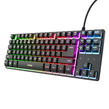 Trust gxt 833 thado toetsenbord met tkl-verlichting (zwart, us lay-out (qwerty), 80% (tkl), rgb)
