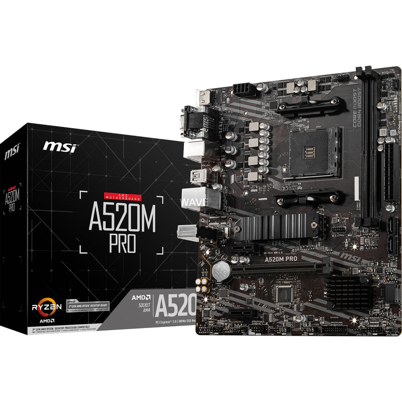 Load image into Gallery viewer, Msi a520m pro socket am4 moederbord (raid, gb-lan, sound, µatx)
