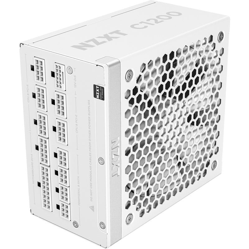 Load image into Gallery viewer, Nzxt c1200 gold atx 3.1 modulaire 1200 watt voeding (wit, 1x 12v-2x6, 3x pcie)
