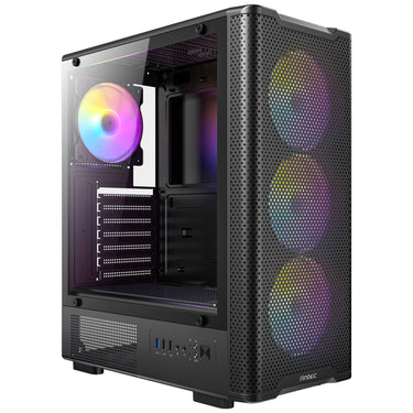 Antec vx310 argb midi tower behuizing (zwart | 3x usb-a | tempered glass)