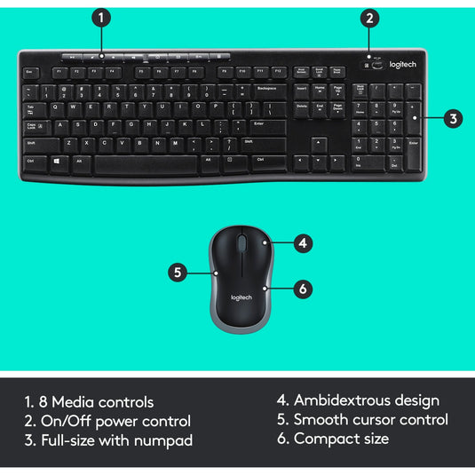 Toetsenbord en muis logitech mk270 qwerty