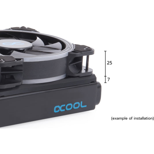 Alphacool shroud decoupling 120mm (7mm thick) inbouwframe (zwart)