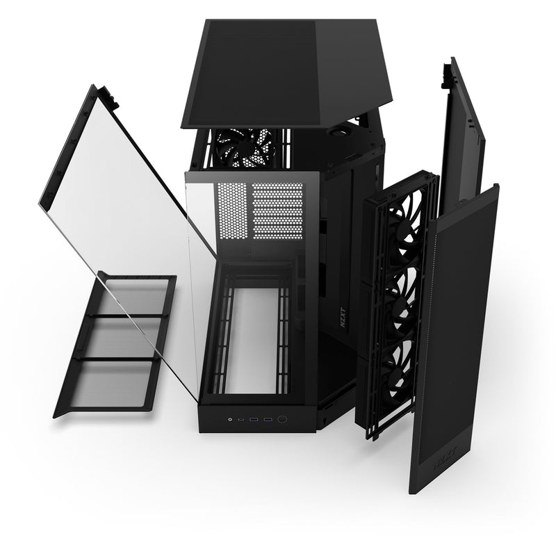 Load image into Gallery viewer, Nzxt h9 flow midi tower behuizing (zwart (mat) | 2x usb-a | 1x usb-c | tempered glass)
