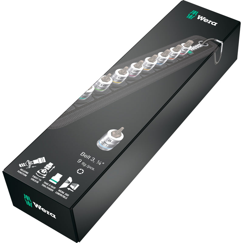 Load image into Gallery viewer, Wera belt 3 torx® hf zyklop bit-doppen-set torx®, met vasthoudfunctie, met 1 4 -aandrijving, 10 -delig - 1 stuk(s) - 05003882001
