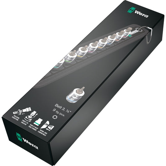 Wera belt 3 torx® hf zyklop bit-doppen-set torx®, met vasthoudfunctie, met 1 4 -aandrijving, 10 -delig - 1 stuk(s) - 05003882001
