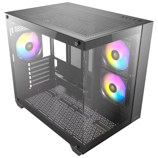 Antec cx800 argb midi tower behuizing (zwart | 2x usb-a | tempered glass)