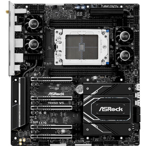 Asrock trx50 ws socket str5 moederbord (zwart, raid, 2,5gb-lan, wlan, bt, sound, atx)