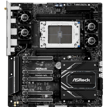 Asrock trx50 ws socket str5 moederbord (zwart, raid, 2,5gb-lan, wlan, bt, sound, atx)