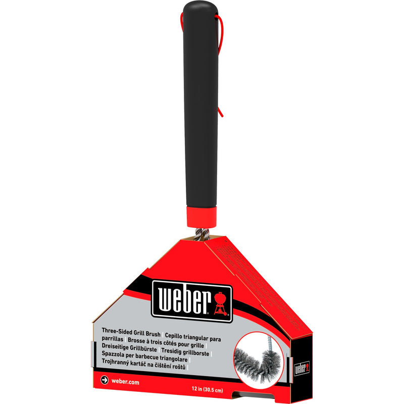 Load image into Gallery viewer, Weber driezijdige reinigingsborstel grillreinigingsborstel (zwart rood, 30 cm)
