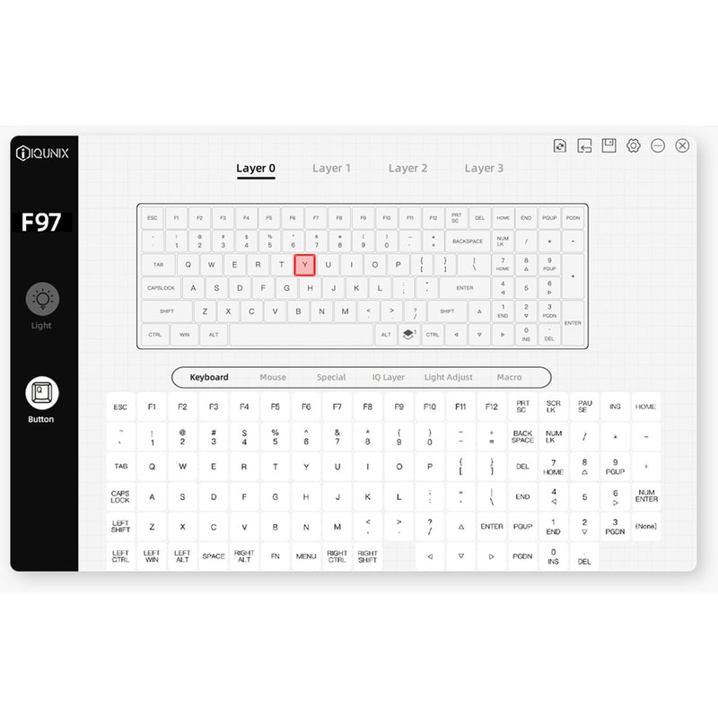 Load image into Gallery viewer, Iqunix f97 lavandin wireless mechanical keyboard, gaming toetsenbord (lavendel, us lay-out, cherry mx brown, rgb leds, 96%, hot-swappable, pbt, 2.4ghz | bluetooth 5.1 | usb-c)
