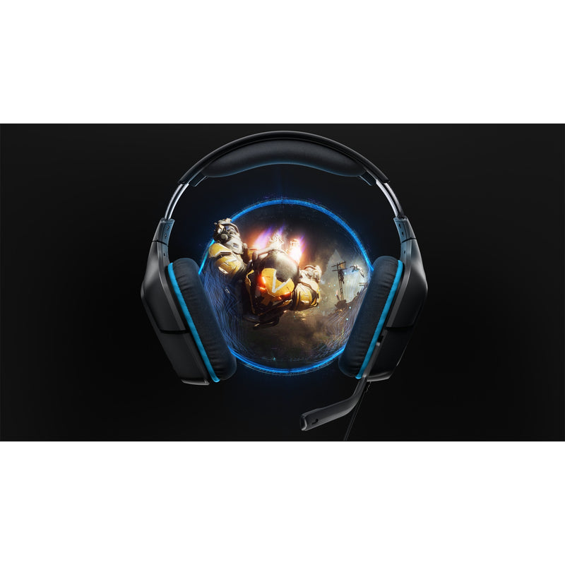 Load image into Gallery viewer, Logitech g432 7.1 surround sound wired over-ear gaming headset (zwart blauw, pc, playstation 4, playstation 5, xbox one, xbox series x|s, nintendo switch)
