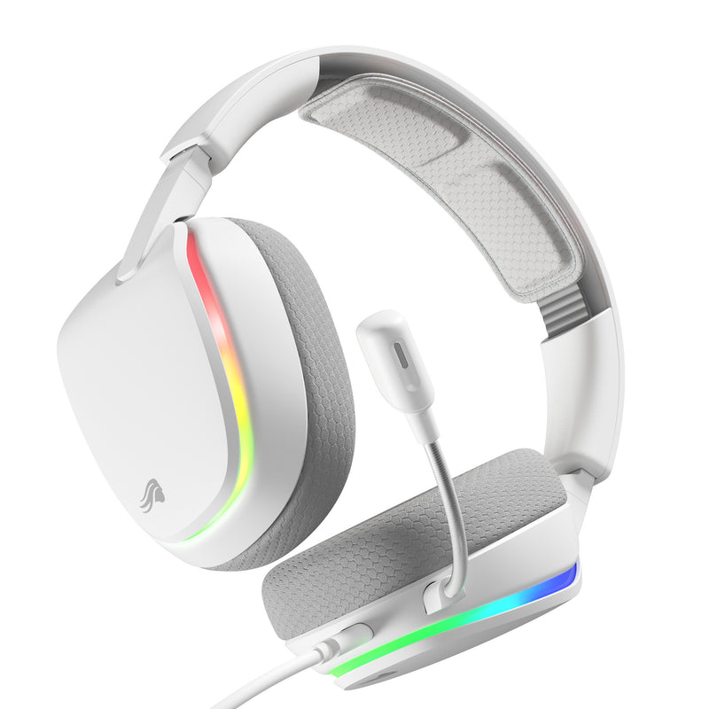 Load image into Gallery viewer, Glorious ghs eternal rgb - stereo rgb gamingheadset over-ear gaming headset (wit, pc, ps5, ps4, switch, usb-c)
