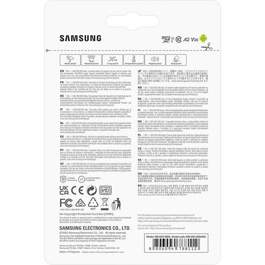 Samsung pro plus 128 gb microsdxc (2023) geheugenkaart (blauw, uhs-i u3, class 10, v30, a2)