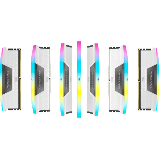 Corsair 32 gb ddr5-6400 (2x 16 gb) kit werkgeheugen (wit, cmh32gx5m2b6400c36w, vengeance rgb, xmp 3.0)