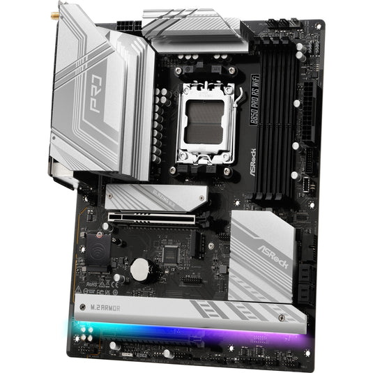 Asrock b850 pro rs wifi socket am5 moederbord (raid, 2,5gb-lan, wlan, bt, sound, atx)